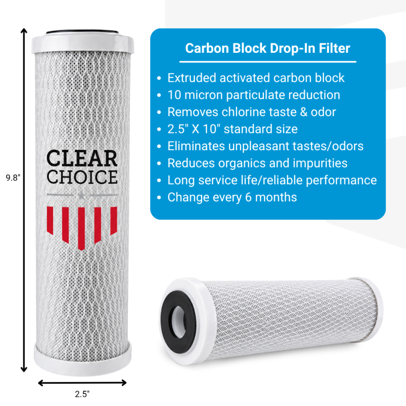 ClearChoice 10" Slimline Carbon Block Filter - 10 micron