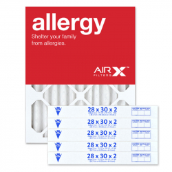 28x30x2 AIRx ALLERGY Air Filter - MERV 11, 6-Pack