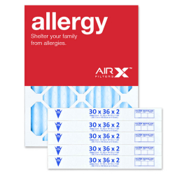 30x36x2 AIRx ALLERGY Air Filter - MERV 11, 6-Pack