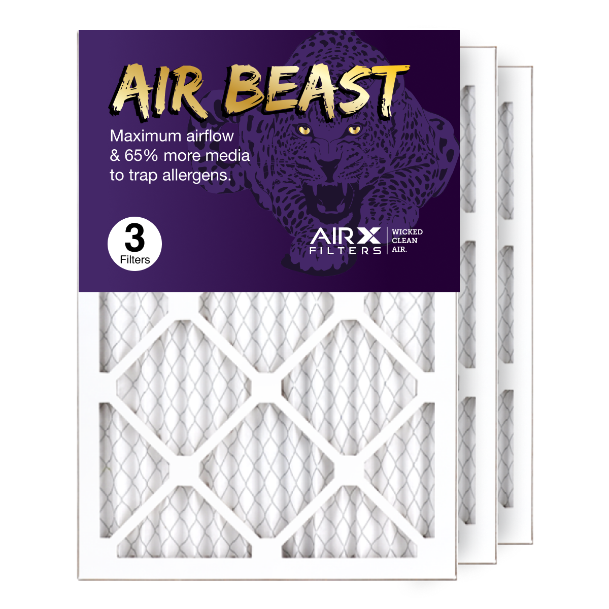 14x20x1 AIRx Air Beast High Flow Air Filter, 3-Pack