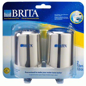 Replacement Filter for Brita On-Tap Basic Faucet System - 2 Pack Chrome