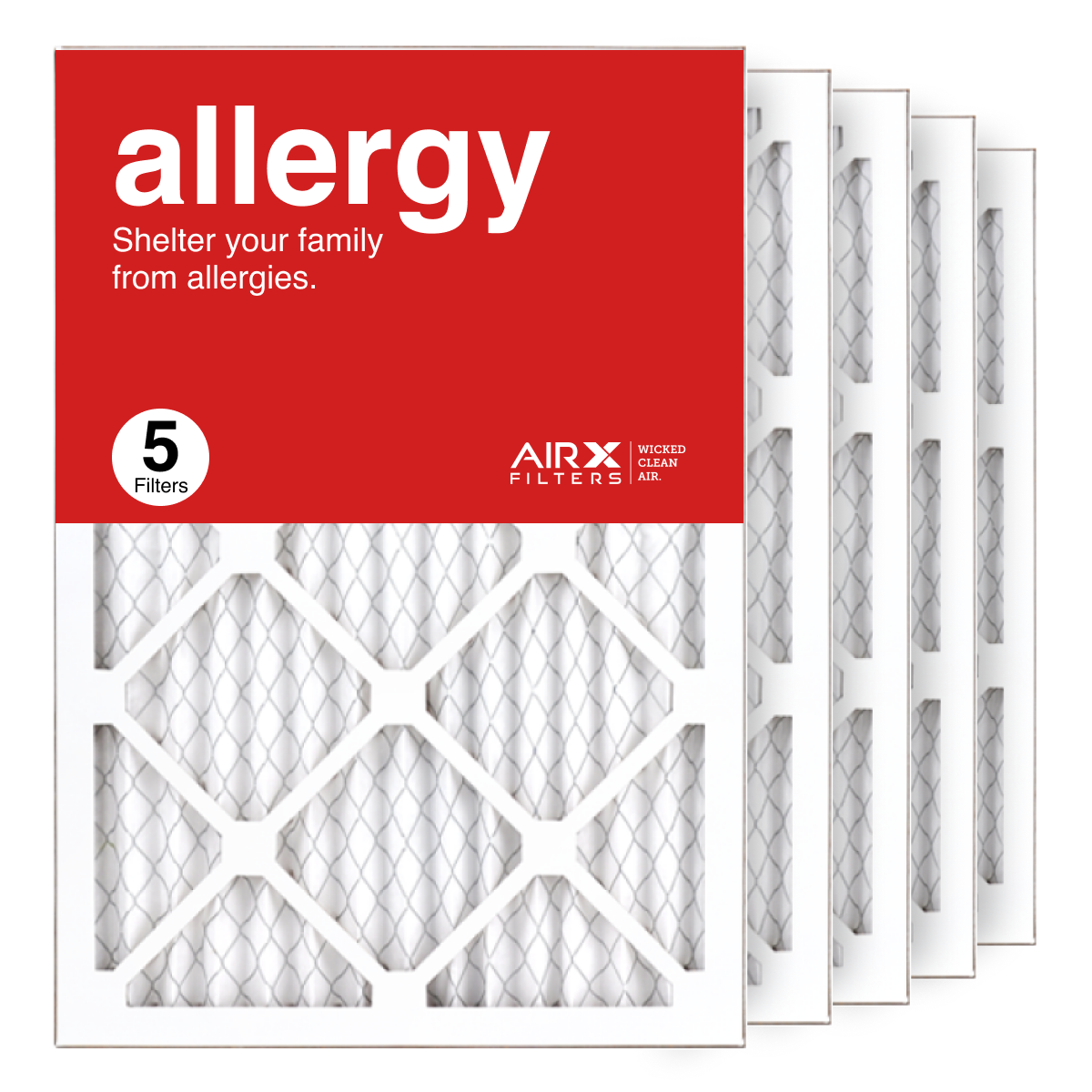 14x20x1 AIRx ALLERGY Air Filter, 5-Pack