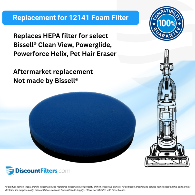 AIRx Replacement Foam Filter for Bissell® Vacuum Cleaners - 12141, 6-Pack