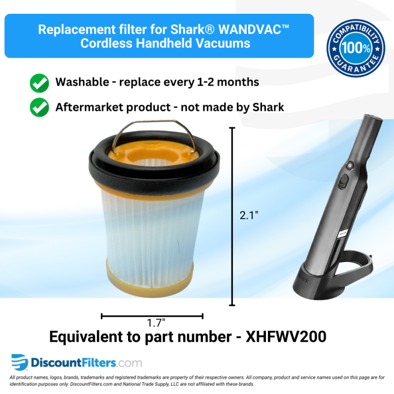 AIRx Replacement Filter for Shark® WANDVAC Handheld Vacuums, 4-Pack