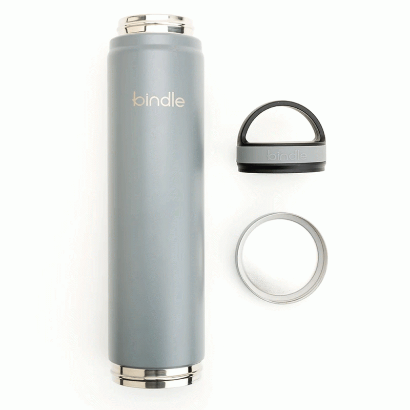 Bindle® Slim Stainless Water Bottle with Built-In Storage, Avocado