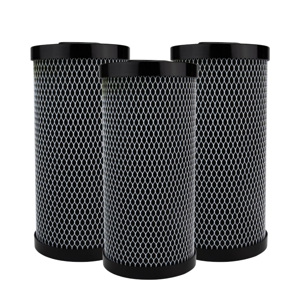 Hydronix 4.5" x 10" CIC Plus Carbon / Sediment Filter - 5 micron, 3-Pack
