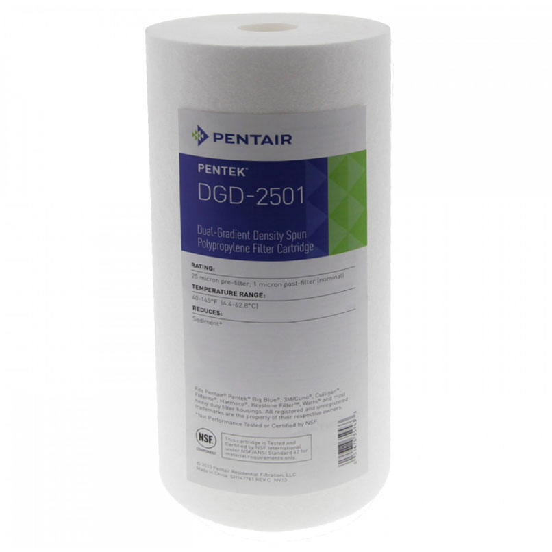 Pentek DGD-2501 Dual Gradient Sediment Filter - 1 Micron