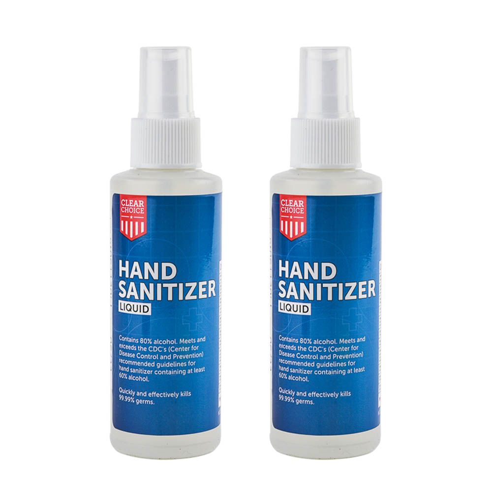 ClearChoice Liquid Hand Sanitizer - 4 oz Spray Bottle, 2-Pack