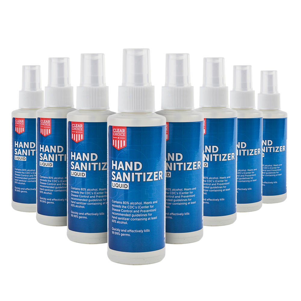 ClearChoice Liquid Hand Sanitizer - 4 oz Spray Bottle, 8-Pack