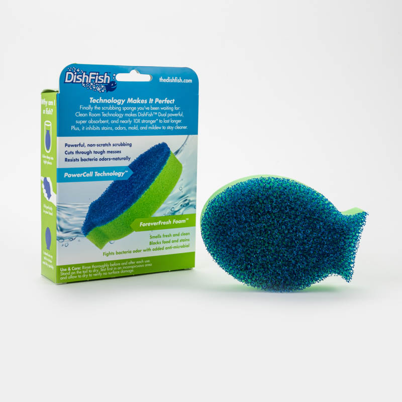 DishFish Non-Scratch Scrubber Sponge For All Purpose 4.5 in. L 1