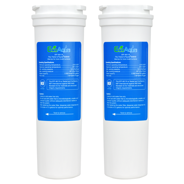 EcoAqua Replacement for Fisher & Paykel 836848 Filter, 2-Pack