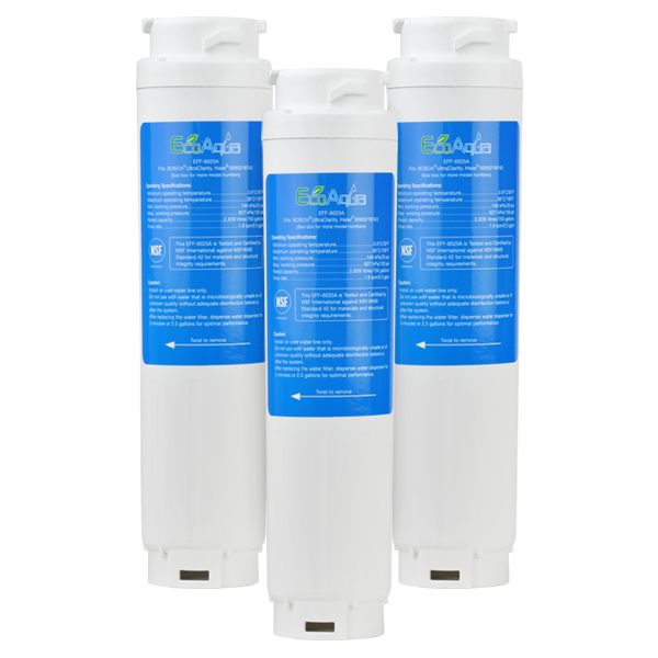 EcoAqua Replacement for Bosch 644845 Refrigerator Filter, 3-Pack
