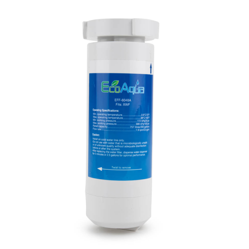 EcoAqua Replacement for GE XWF Refrigerator Water Filter - No RFID Chip