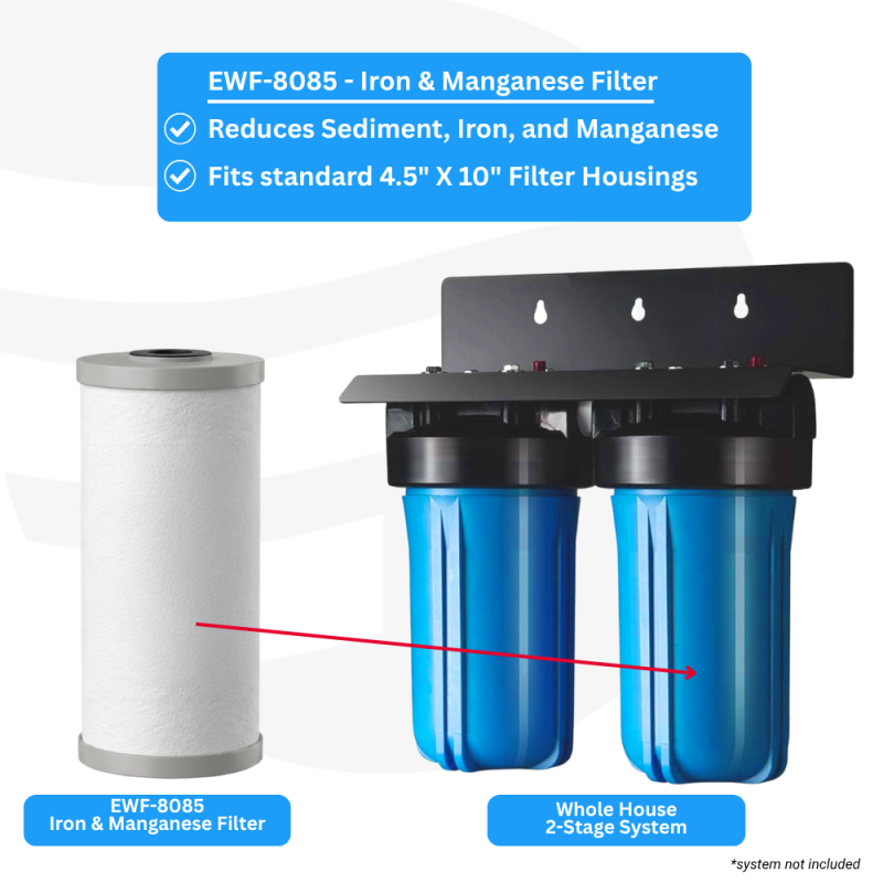 EcoAqua Whole House Iron & Manganese Reduction Filter, 4-Pack