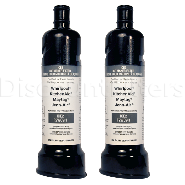 2-pack OEM Replacement for Ice Maker Water Filter Whirlpool F2WC9I1 ICE2 for 50 Pound Ice Machines