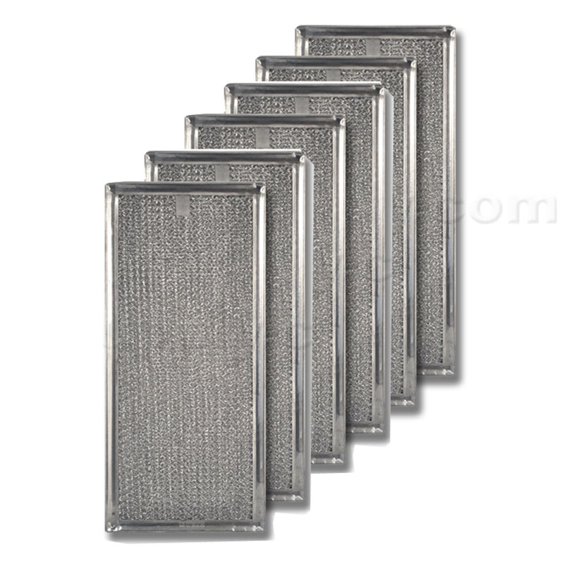 Aluminum Range Hood Filter - 6-3/8" X 15-5/8" X 3/32", 6-Pack