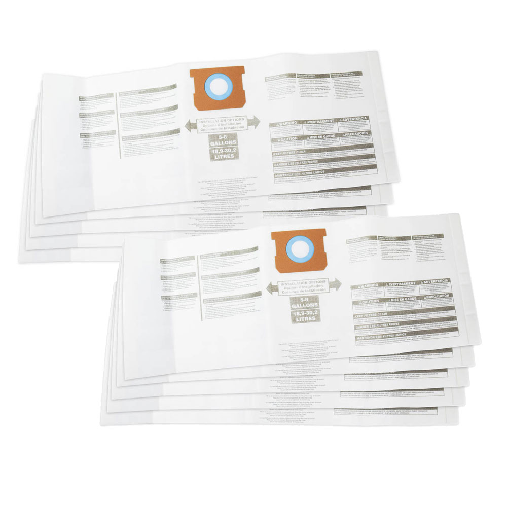 Replacement 5-8 Gallon Filter Bags for Shop-Vac® Vacuums, 5-Pack