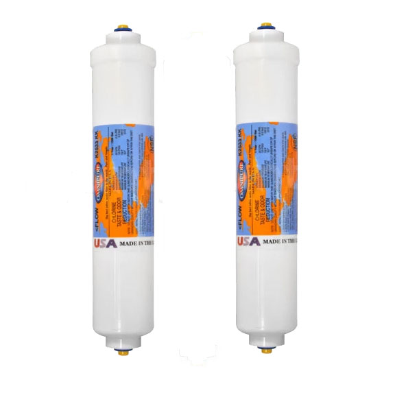 Omnipure 10" K2533-KK In-line Chlorine Taste and Odor filter w/ 3/8" Quick Connect, 2-Pack