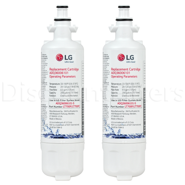 LG Refrigerator Water Filter (ADQ36006101, LT700P), 2-Pack