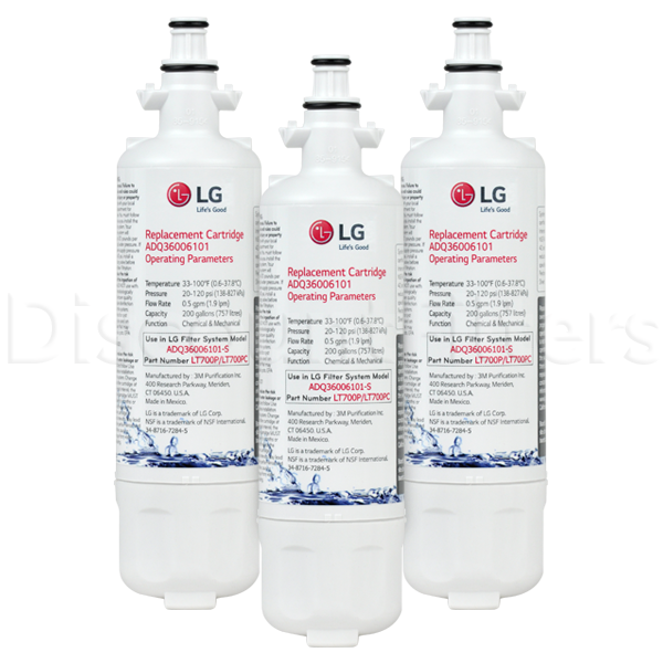 LG Refrigerator Water Filter (ADQ36006101, LT700P), 3-Pack