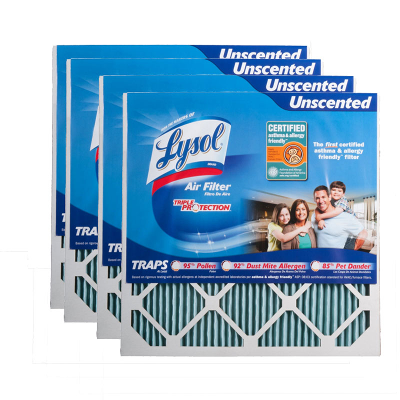 Lysol Brand 20 x 20 x 1 Allergenic Triple Protection Air Filter (4-Pack)