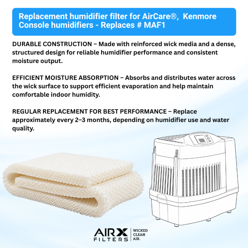 Replacement Filter Wick for Kenmore/Essick MoistAIR Portable Humidifiers- 14906 / MAF-1, 6-Pack