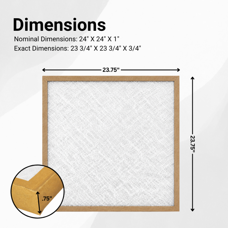 Fiberglass 24" X 24" X 1" Panel Filter - Equipment Protection