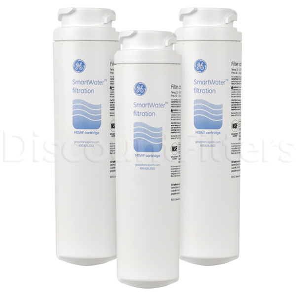 GE SmartWater Refrigerator Water Filter Cartridge (MSWF), 3-Pack