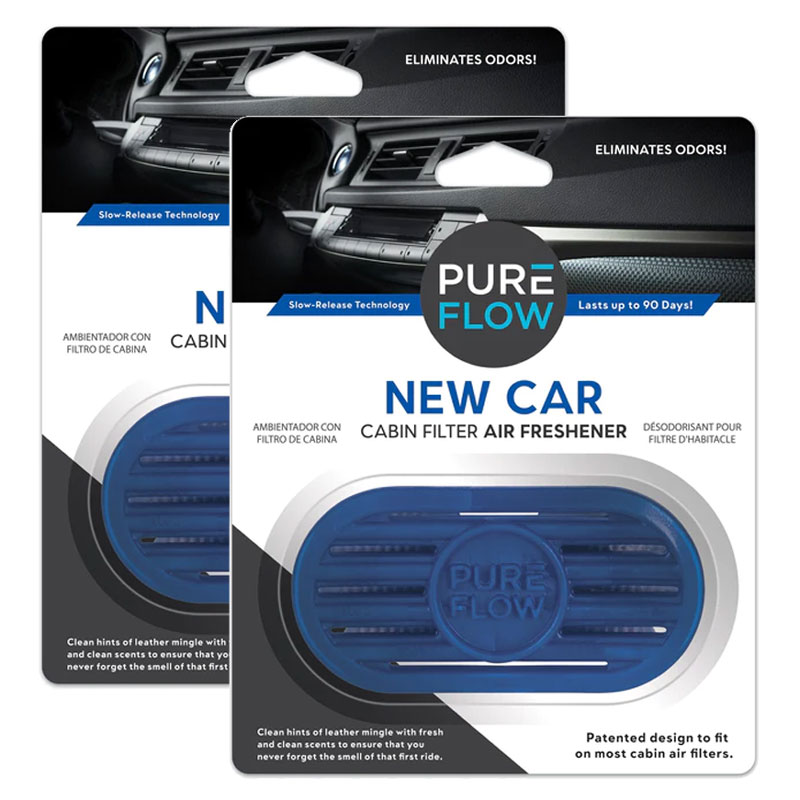 PUREFLOW Cabin Filter Air Freshener, New Car Smell, 2-Pack