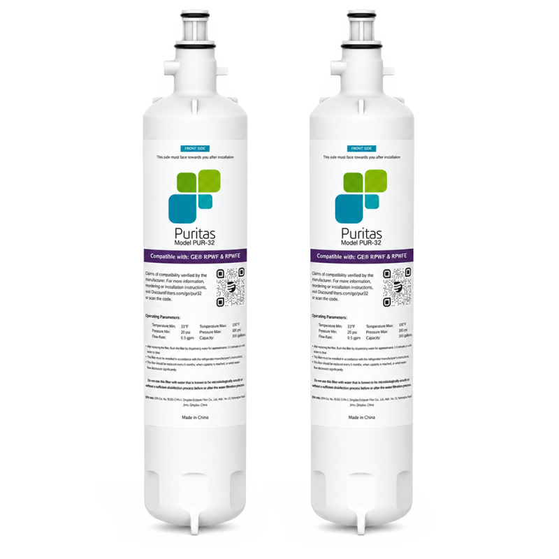 Replacement for GE RPWFE® Refrigerator Water Filter - Includes RFID Chip, 2-Pack