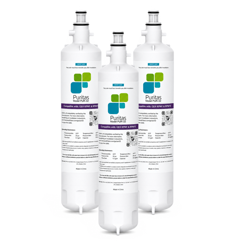 Replacement for GE RPWFE® Refrigerator Water Filter - Includes RFID Chip, 3-Pack