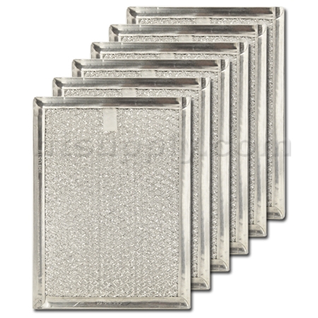 Aluminum Range Hood Filter - 5-7/8" X 7-7/8" X 3/32" Pull Tab, Center - Short Side - 6-Pack