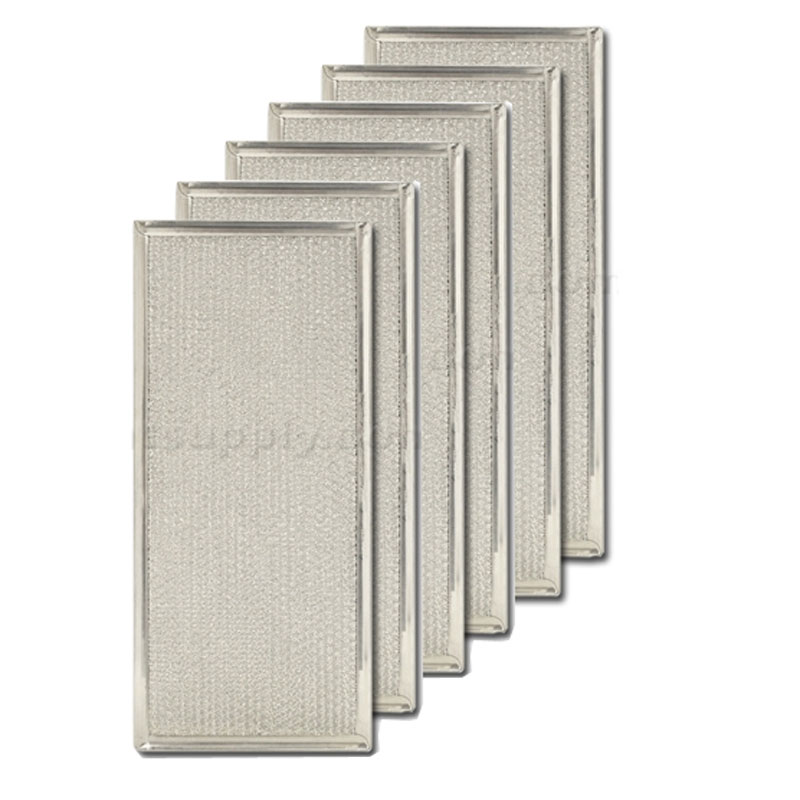 Aluminum Range Hood Filter - 6 7/8" x 15 1/2" x 3/32", 6-Pack
