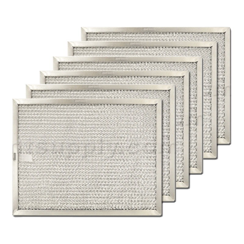 Aluminum Range Hood Filter - 8 5/8" X 11" X 3/8", 6-Pack