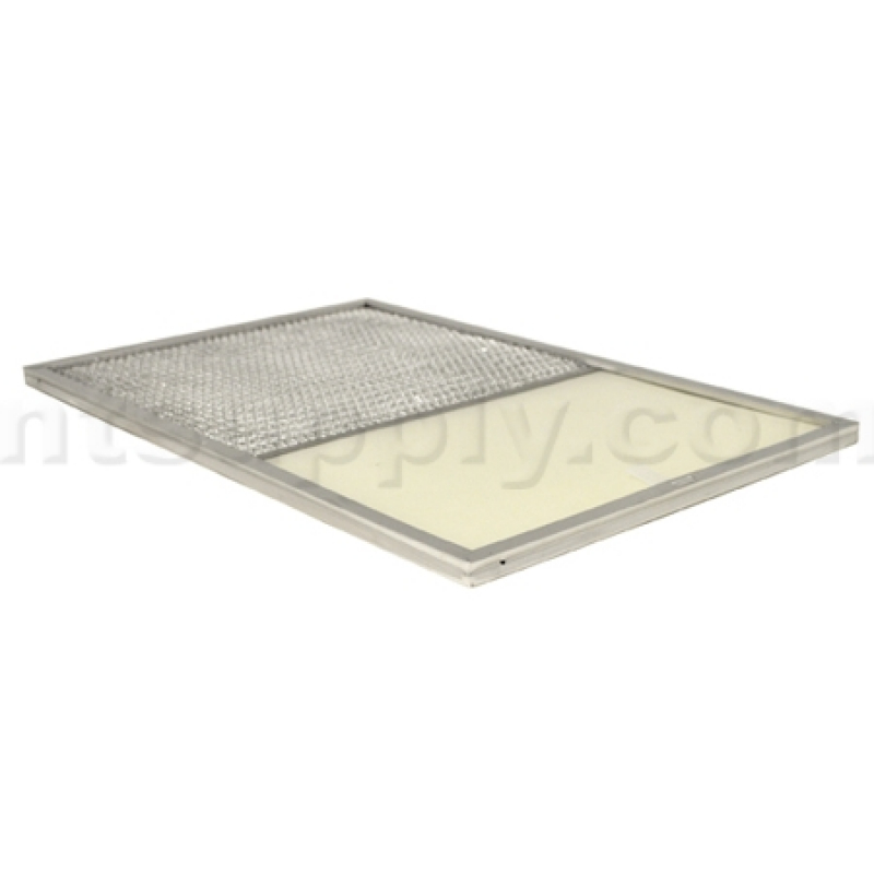 Aluminum Range Hood Filter with Light Lens - 11" X 17" X 1/2" (Lens Size 7-" X 11") Pull Tab, Center, Short Side