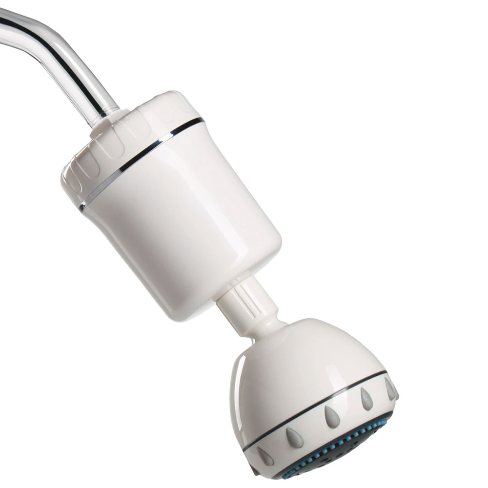 Aqualux Dechlorinating Shower Filter System - White, No Head