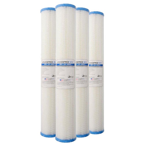 Hydronix 20" Pleated Sediment Cartridge 1 micron, 4-Pack