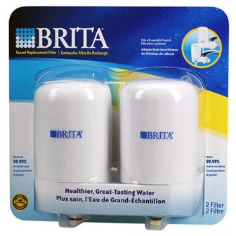 Replacement Filter for Brita On-Tap Basic Faucet System - 2 Pack White