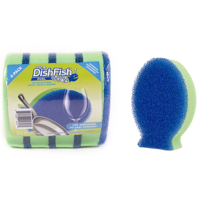 Kitchen Scrub Brushes 4pk Blue Sink Dish Washing Cleaning Scrubbers Bathtub